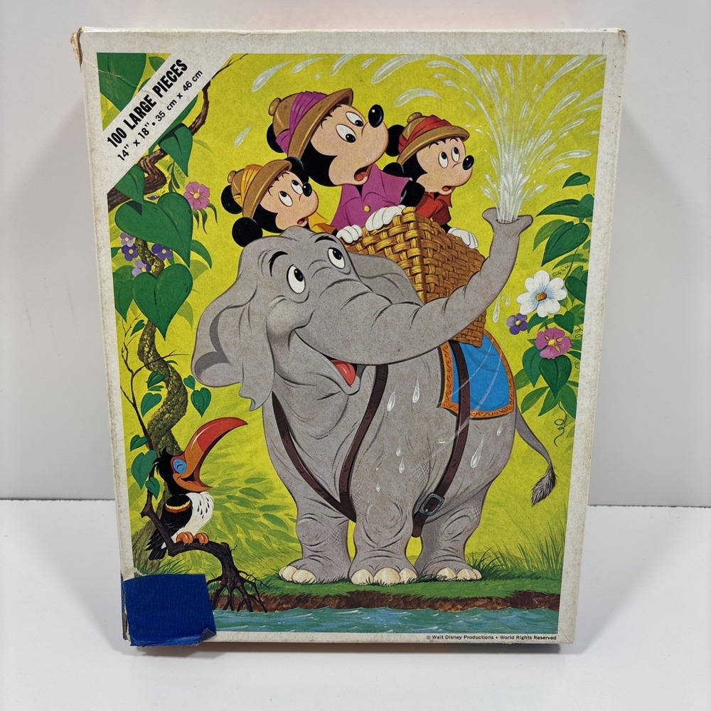 Vintage Walt Disney Mickey Mouse Jigsaw Puzzle 100 Pieces 1970s‎